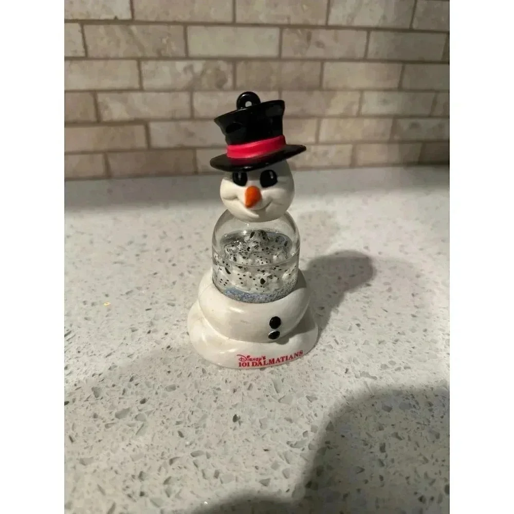 1996‎ Disney McDonald's 101 Dalmatians Toy Snowman Snow Globe sf